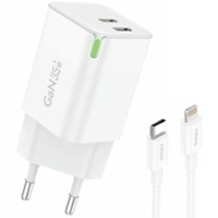 CARGADOR CON CABLE IPHONE Y USB-C A USB-C GaN35 35W 2-USB-C FONENG